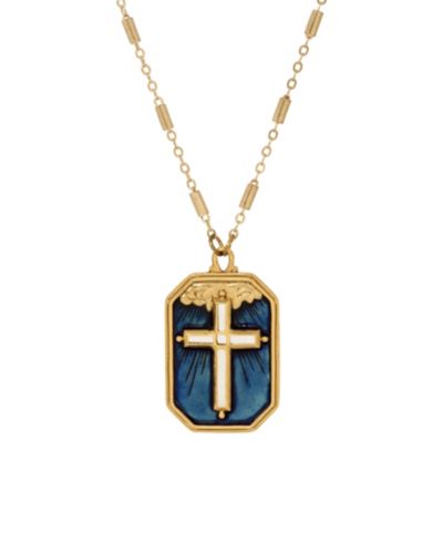 Кулон Symbols of Faith Enamel Blue Cross