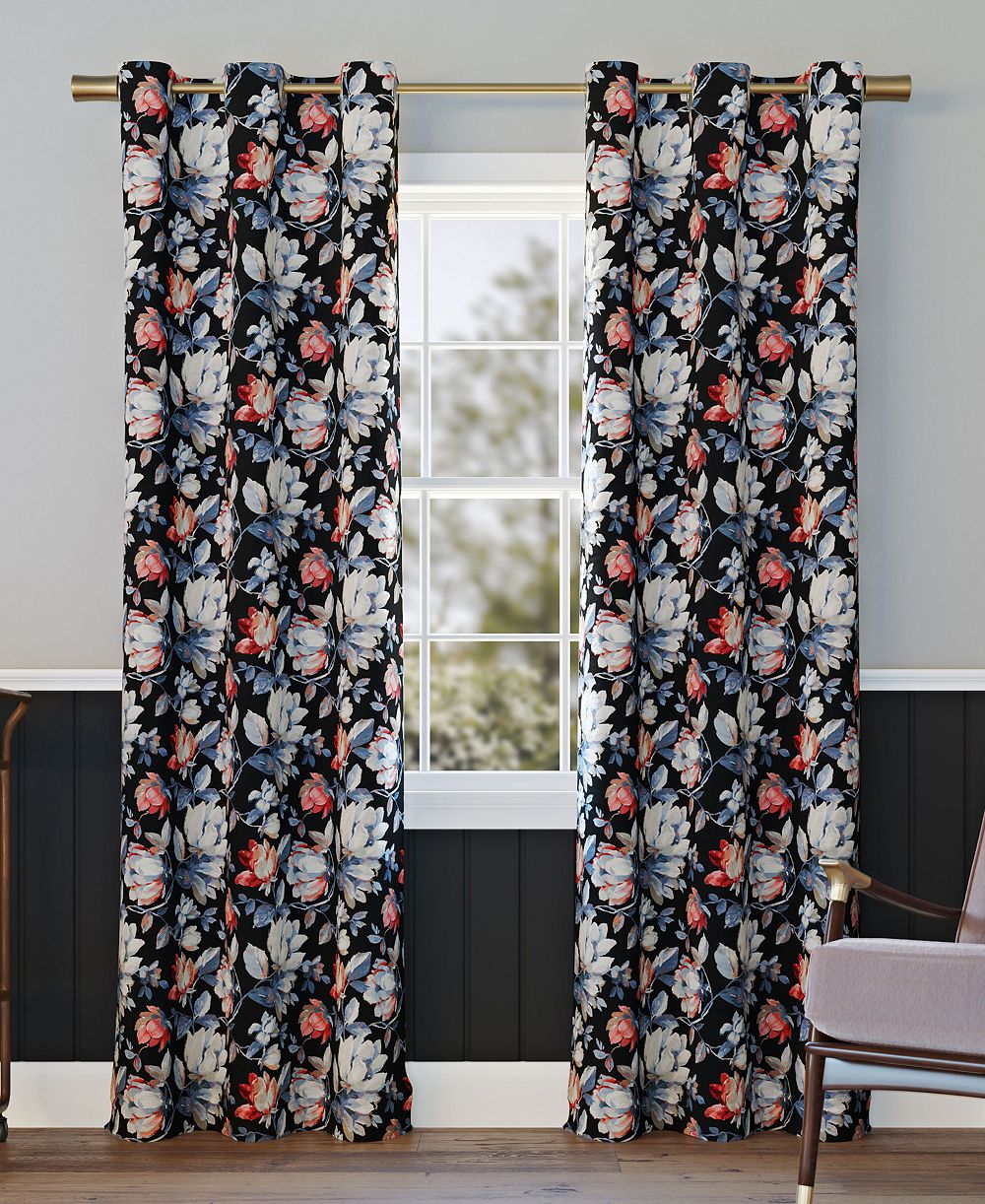 Шторная панель Sun Zero Irma Vintage Like Floral Blackout Grommet