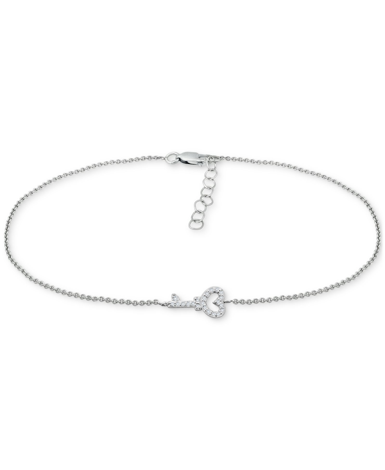 Браслет на лодыжку Giani Bernini Cubic Zirconia Heart Key