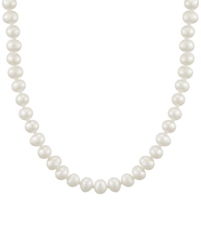 Children's Cultured Freshwater Oval Pearl (4-1/2mm) 13" Collar Necklace