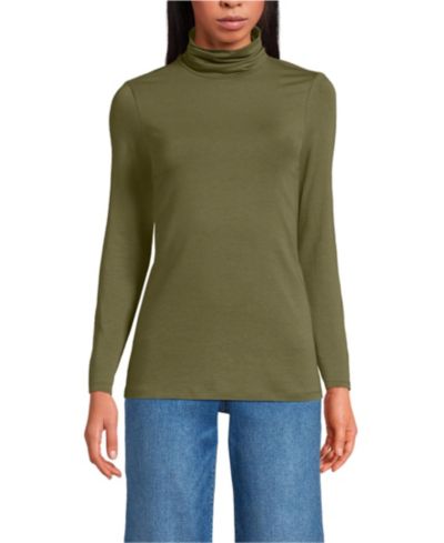 Lands' End Women's Tall Lightweight Jersey Long Sleeve Turtleneck
