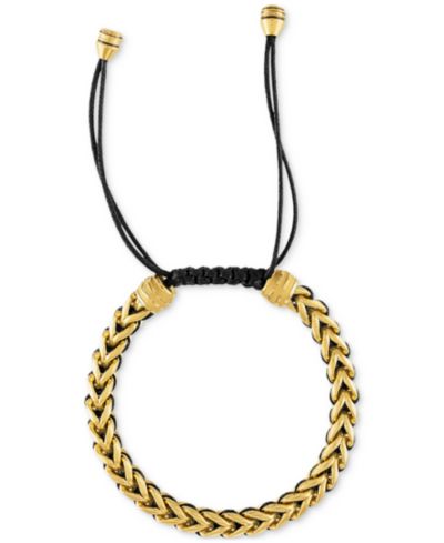 Bulova Мужской браслет Icon Cord Gold-Plated Stainless Steel