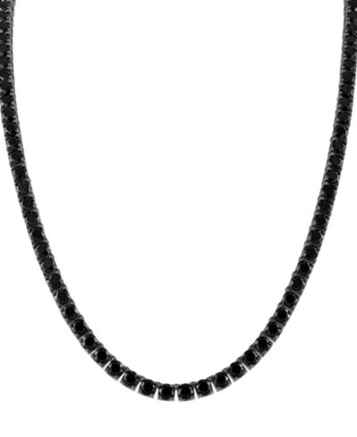 Мужское ожерелье Bulova Icon Black Spinel Tennis, 22" Black-Plated Sterling Silver