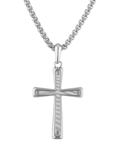 Мужской кулон Bulova Icon Damascus Steel в серебре, 24" + 2" extender