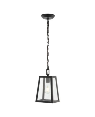 Glendale 6.75" 1-Light Farmhouse Industrial Iron, Glass Outdoor LED Pendant