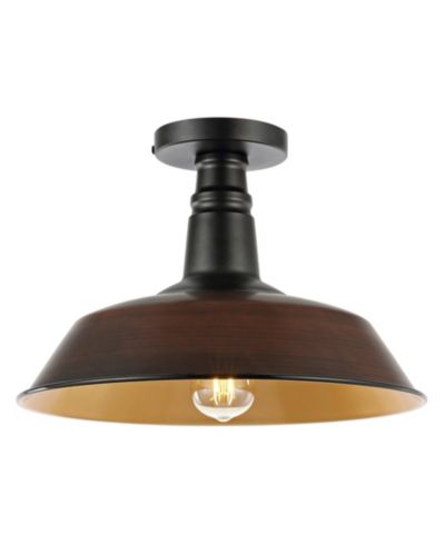 Camila 14" 1-Light классический индустриальный светодиодный полупотолочный светильник для дома и улицы из железа
