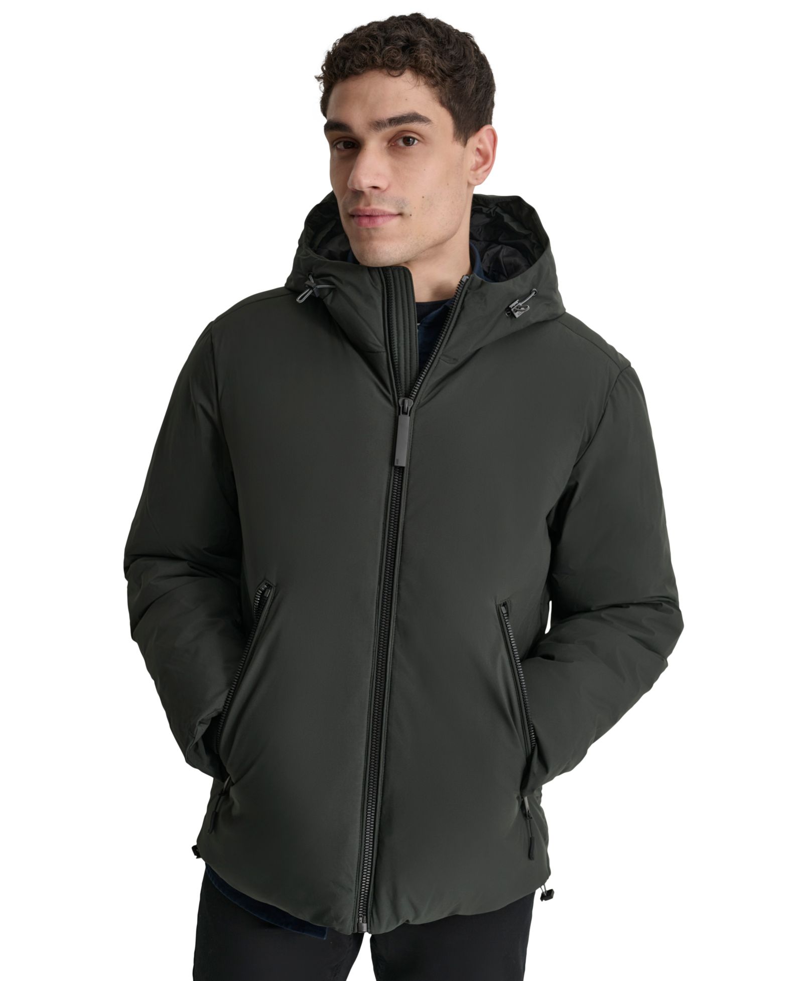 DKNY Men's Hooded Full-Zip Jacket