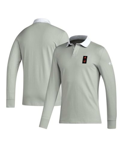 Men's adidas 2023 Player Gray FC Cincinnati Travel Long Sleeve Polo Shirt