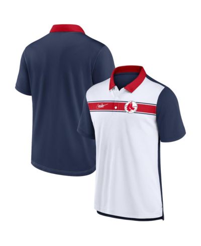 Мужская рубашка-поло Nike White, Navy Boston Red Sox Rewind Stripe