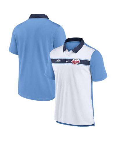 Мужская рубашка-поло Nike White Light Blue Minnesota Twins Rewind Stripe