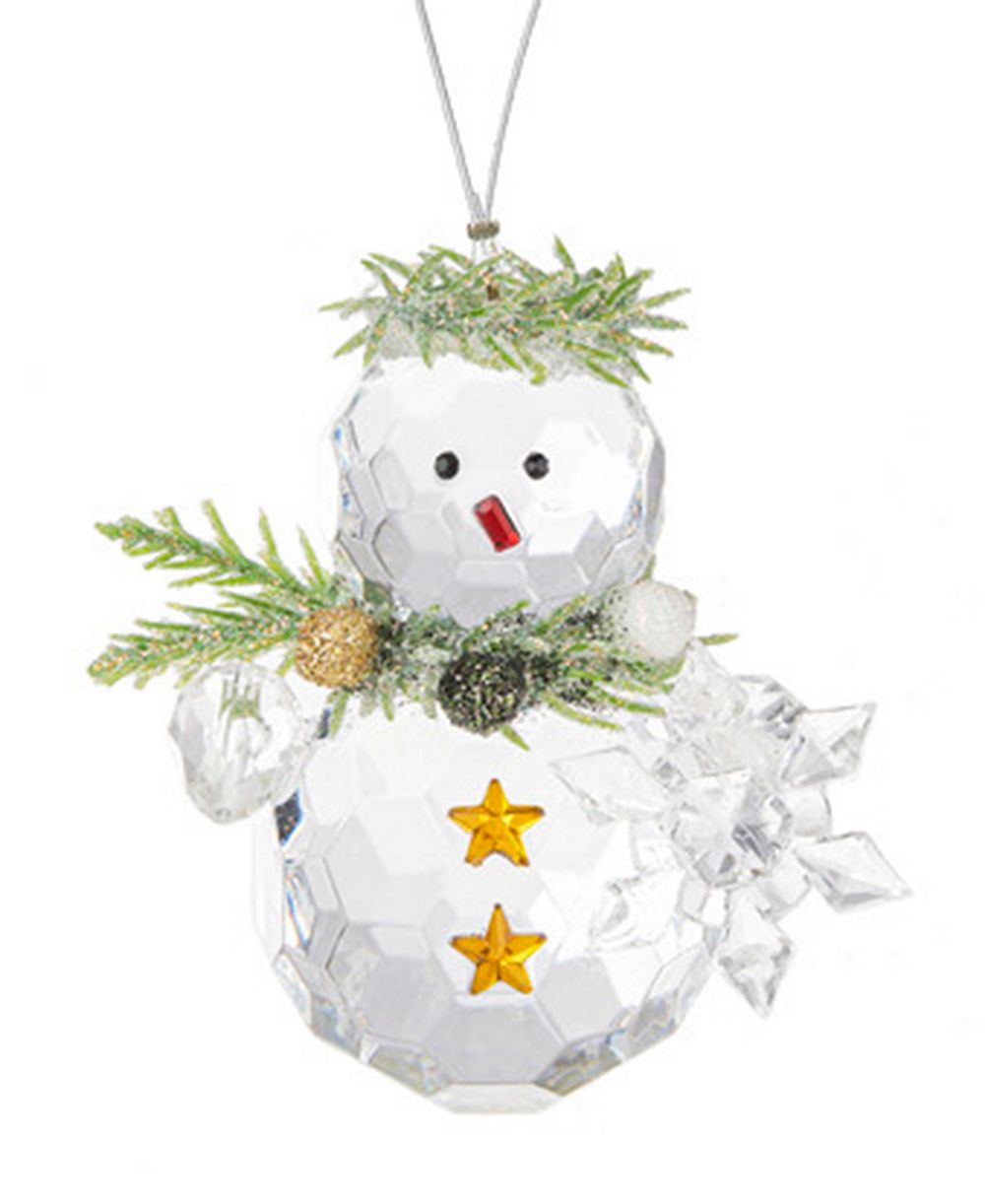 Ganz Kissing Krystals Teeny Mistletoe Snowman with Snowflake Ornament