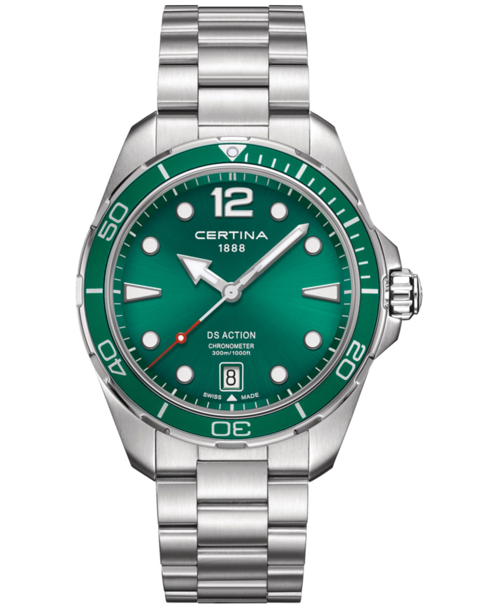 Certina Men's Swiss DS Action Stainless Steel Bracelet Watch 43mm