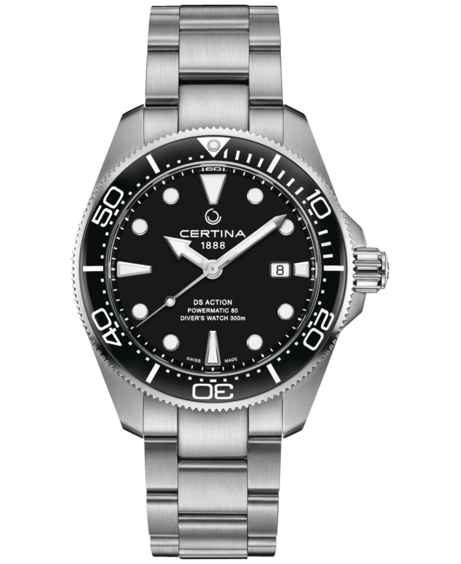 Certina Men's Swiss Autometic DS Action Diver Stainless Steel Bracelet Watch 43mm