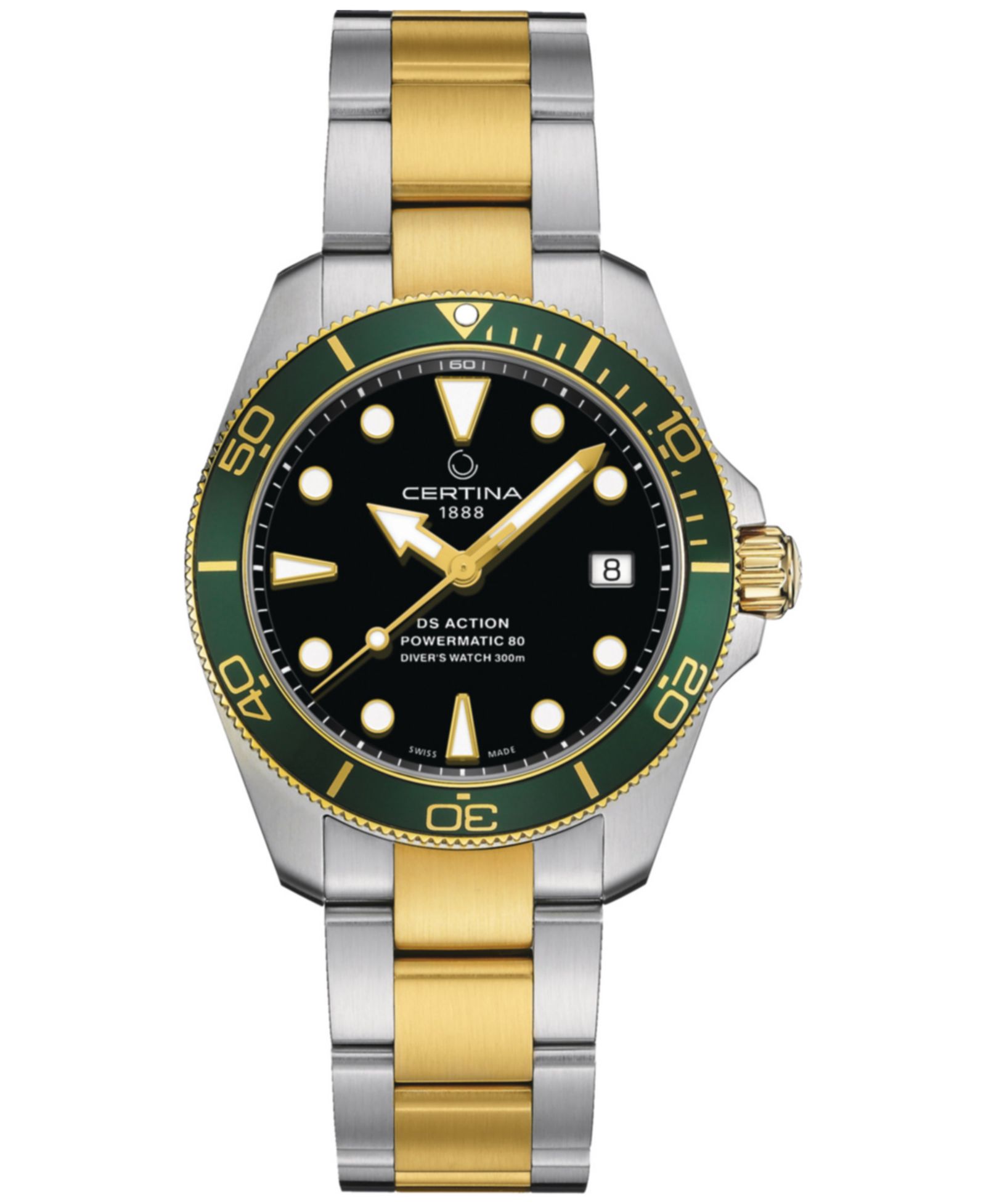 Женские часы Certina Swiss Automatic DS Action Diver Two-Tone Stainless Steel 38mm