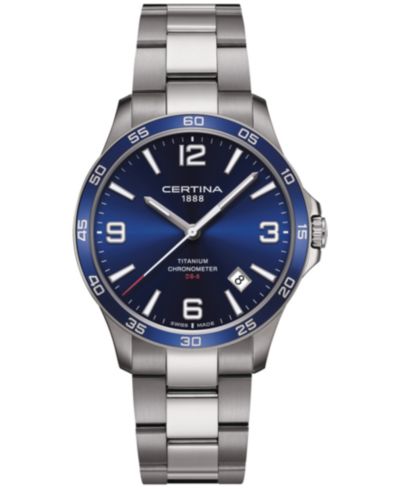 Мужские швейцарские часы Certina DS-8 Titanium Bracelet 42mm