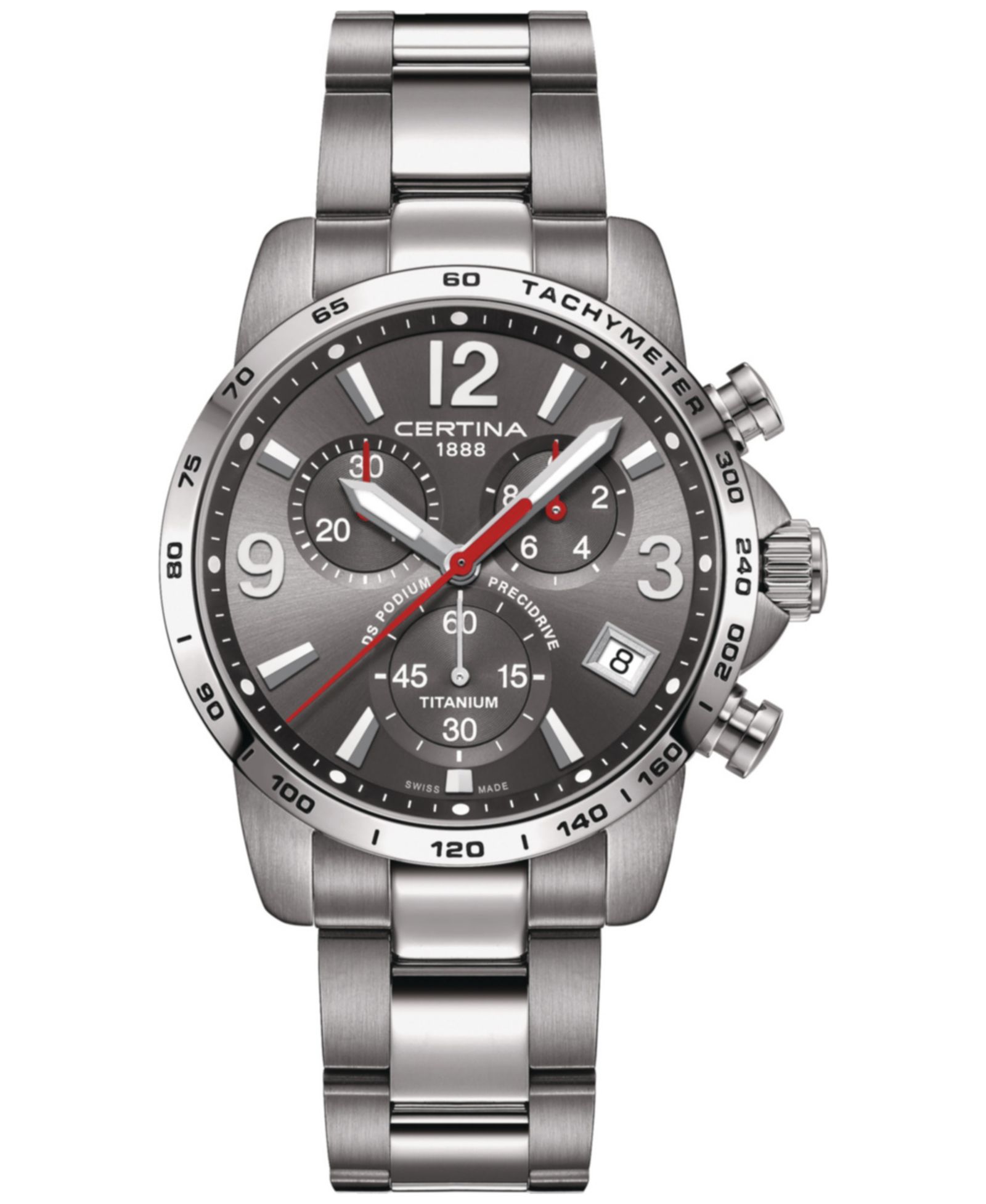 Certina Мужские швейцарские часы Chronograph DS Podium Titanium 41mm