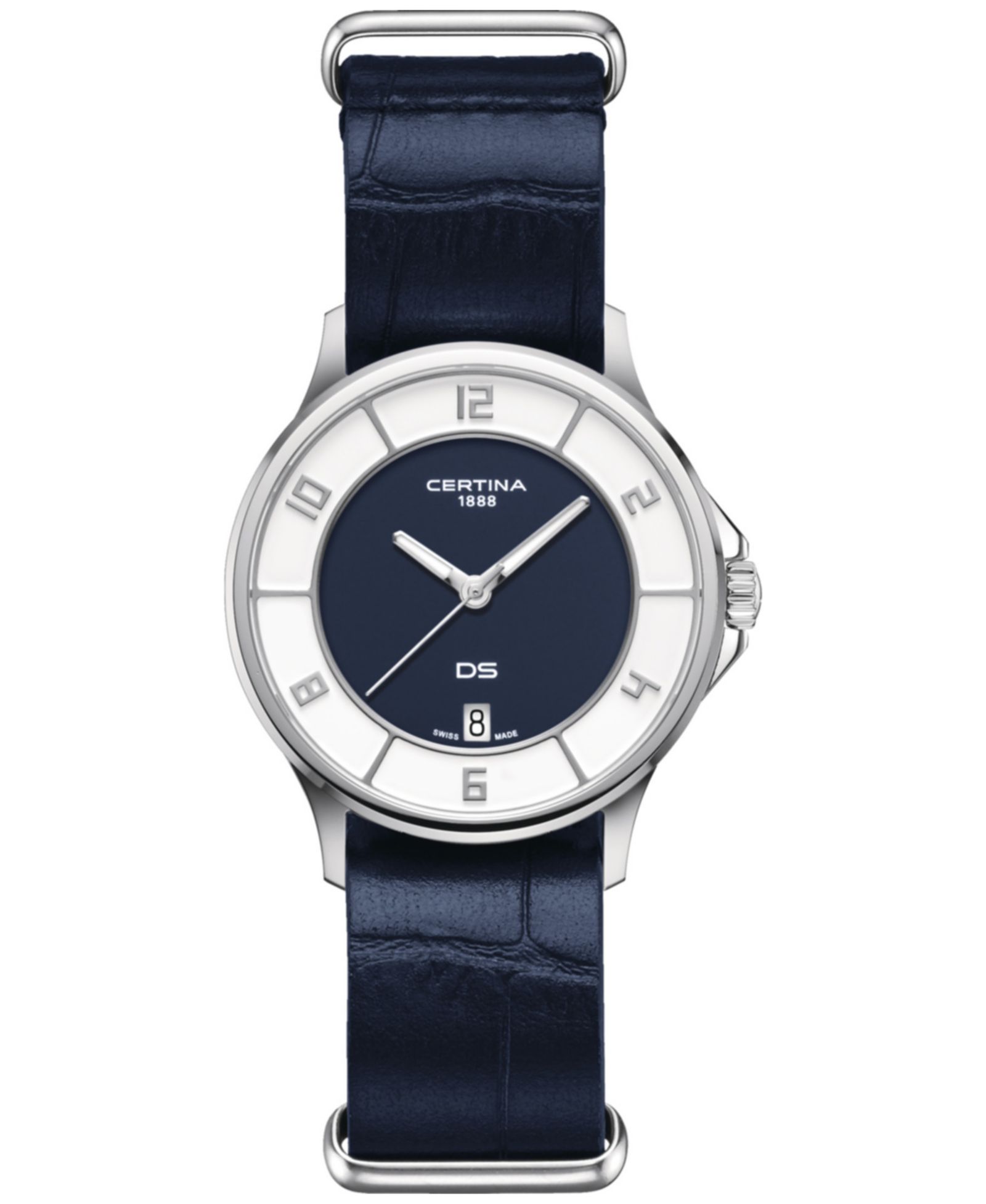 Certina Women's Swiss DS-6 Blue Leather Strap Watch 35mm