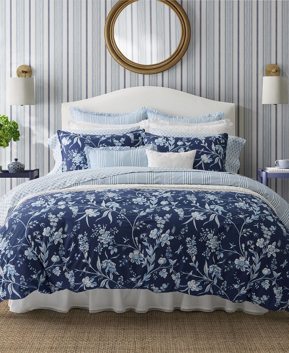 Laura Ashley Комплект из 7 предметов Cotton Reversible Branch Toile Full/Queen