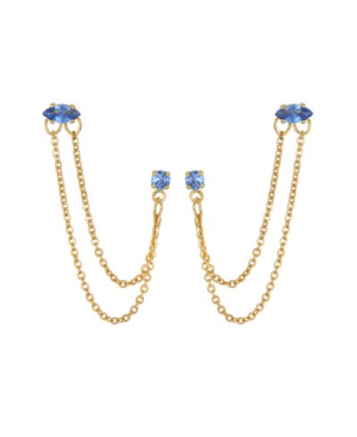 ETTIKA 18K Gold Plated Brass Double Pierced Earrings