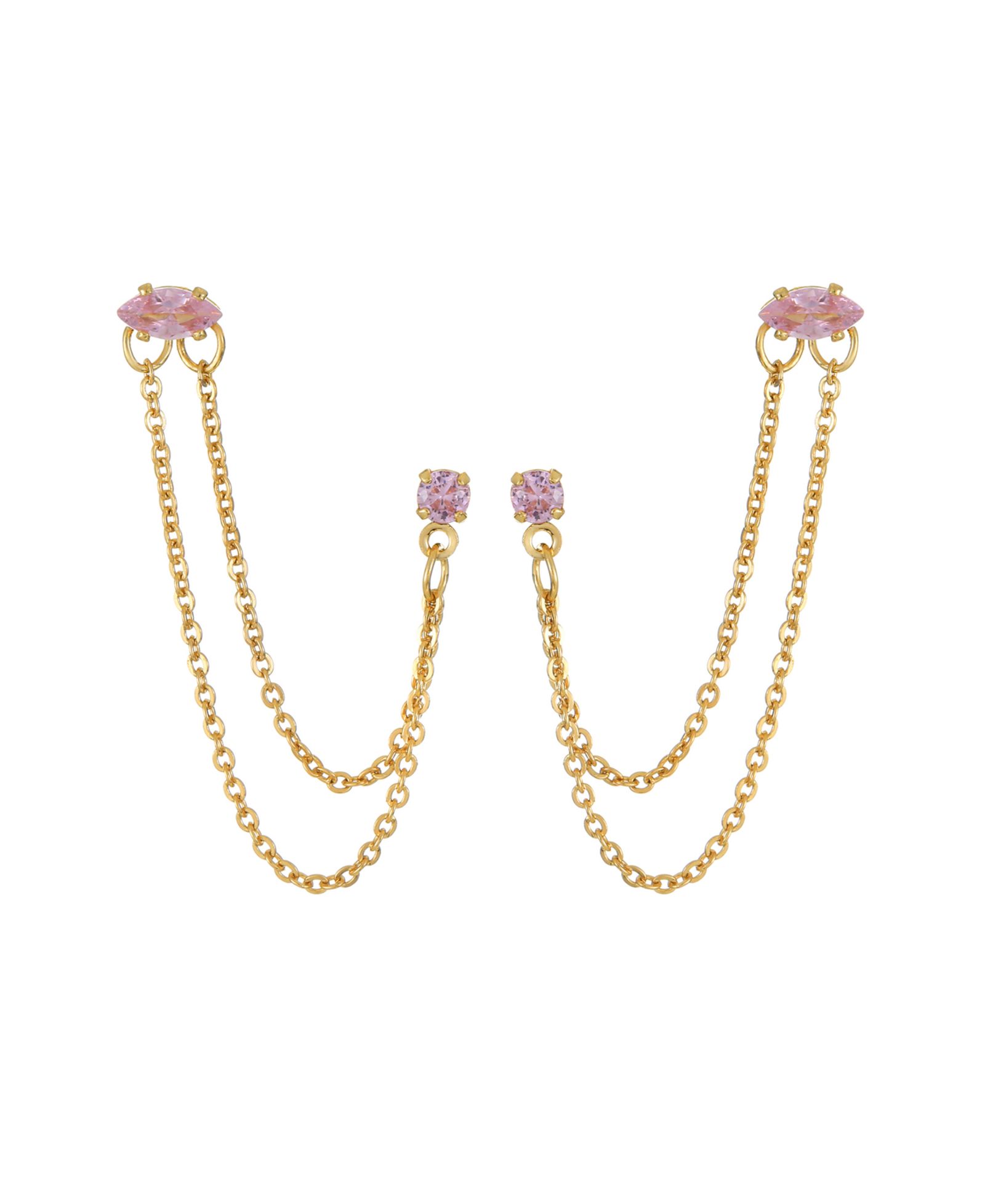 ETTIKA 18K Gold Plated Brass Double Pierced Earrings
