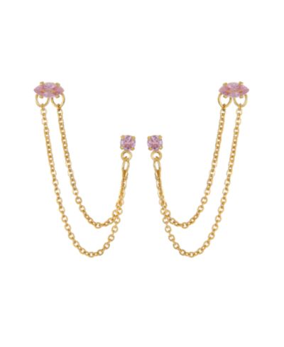 ETTIKA 18K Gold Plated Brass Double Pierced Earrings