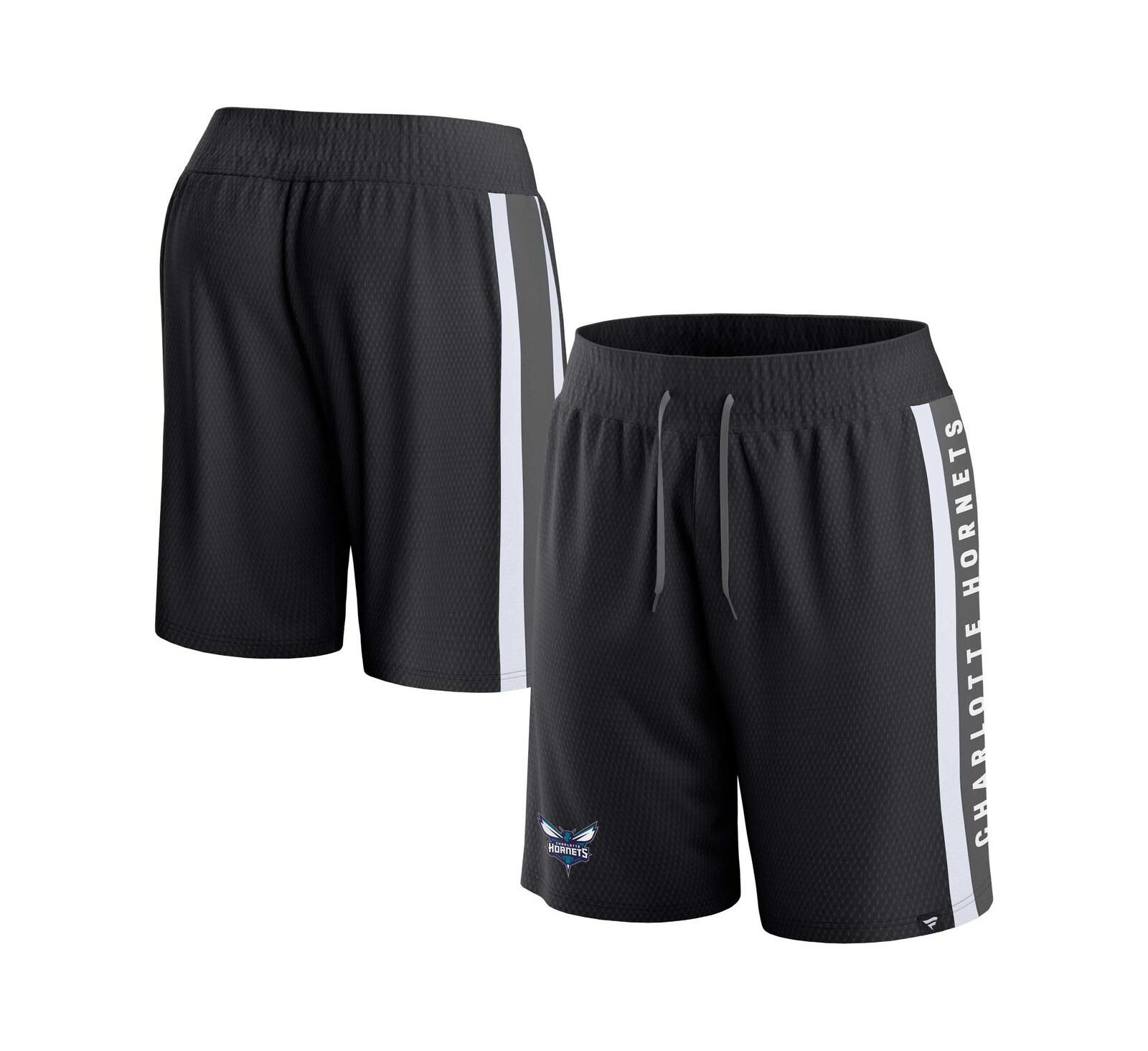 Men's Fanatics Black Charlotte Hornets Referee Iconic Mesh Shorts