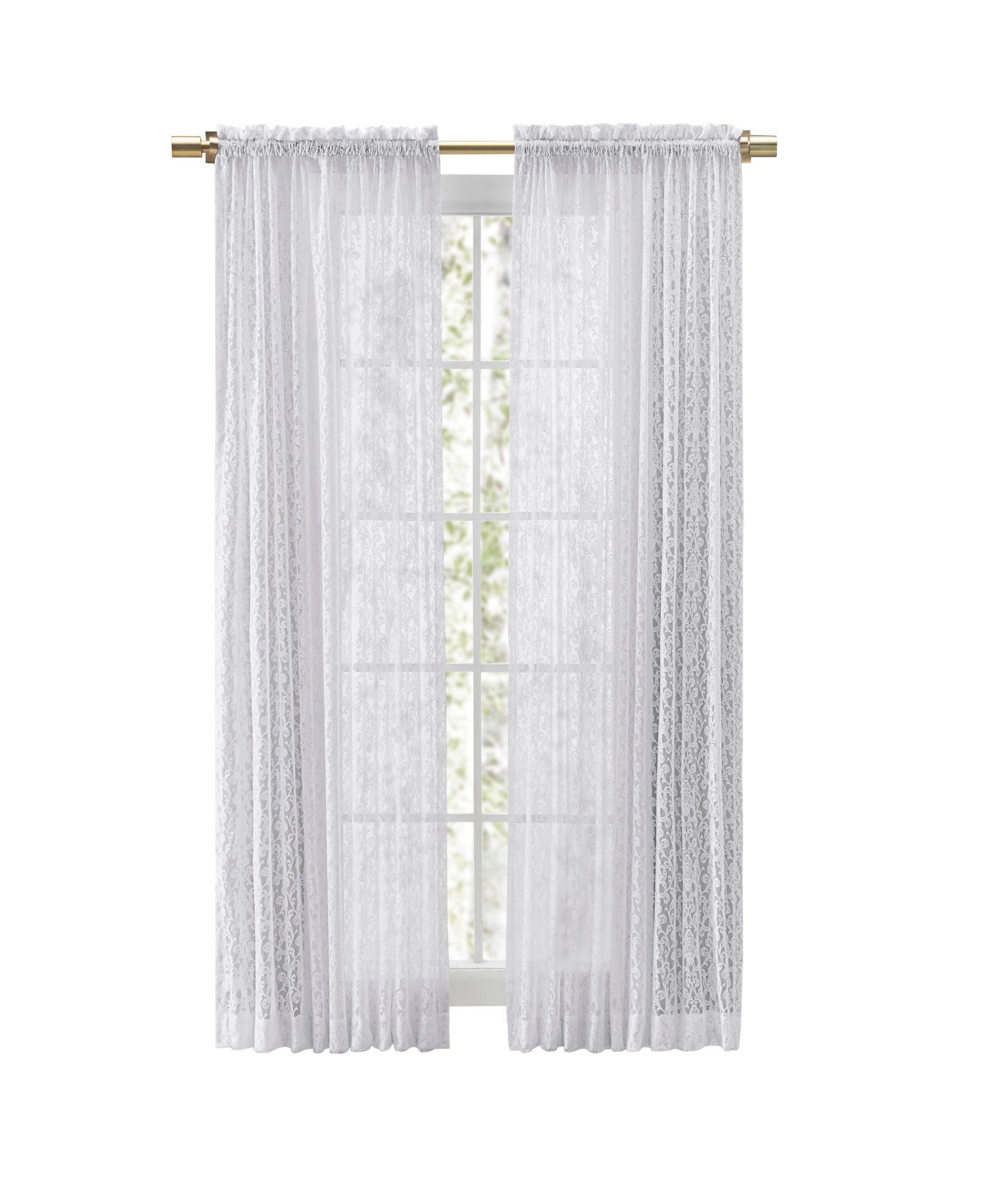 Ricardo Woven Lace Rod Pocket w/Header Panel 54"W x 84"L