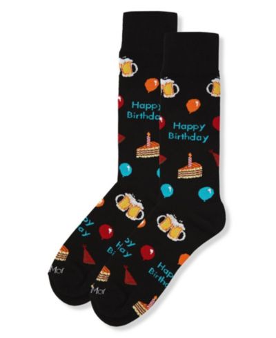 Мужские носки MeMoi Happy Birthday Rayon from Bamboo Novelty Crew