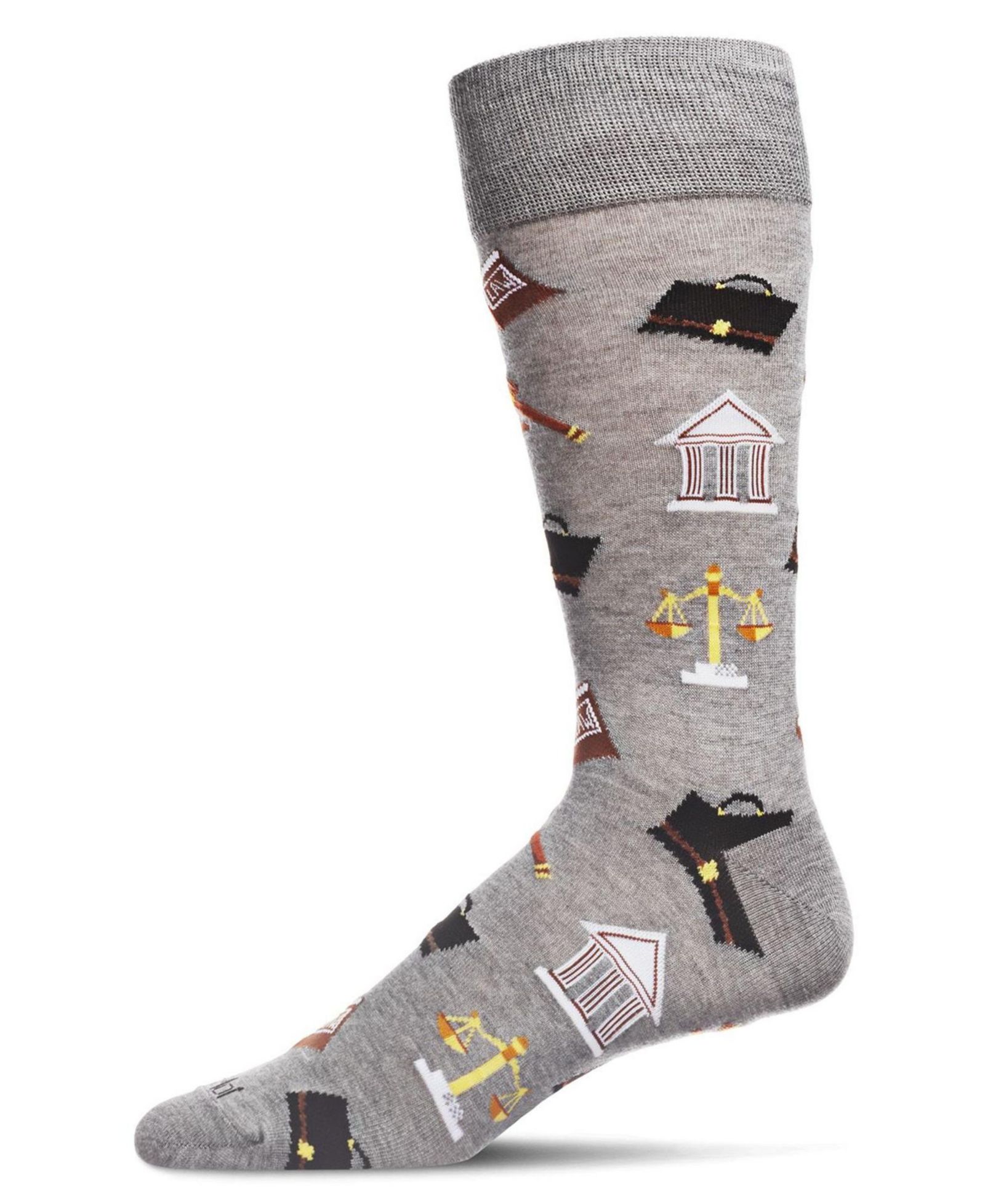 MeMoi Men's Law and Order Heathered Rayon from Bamboo Novelty Crew Socks