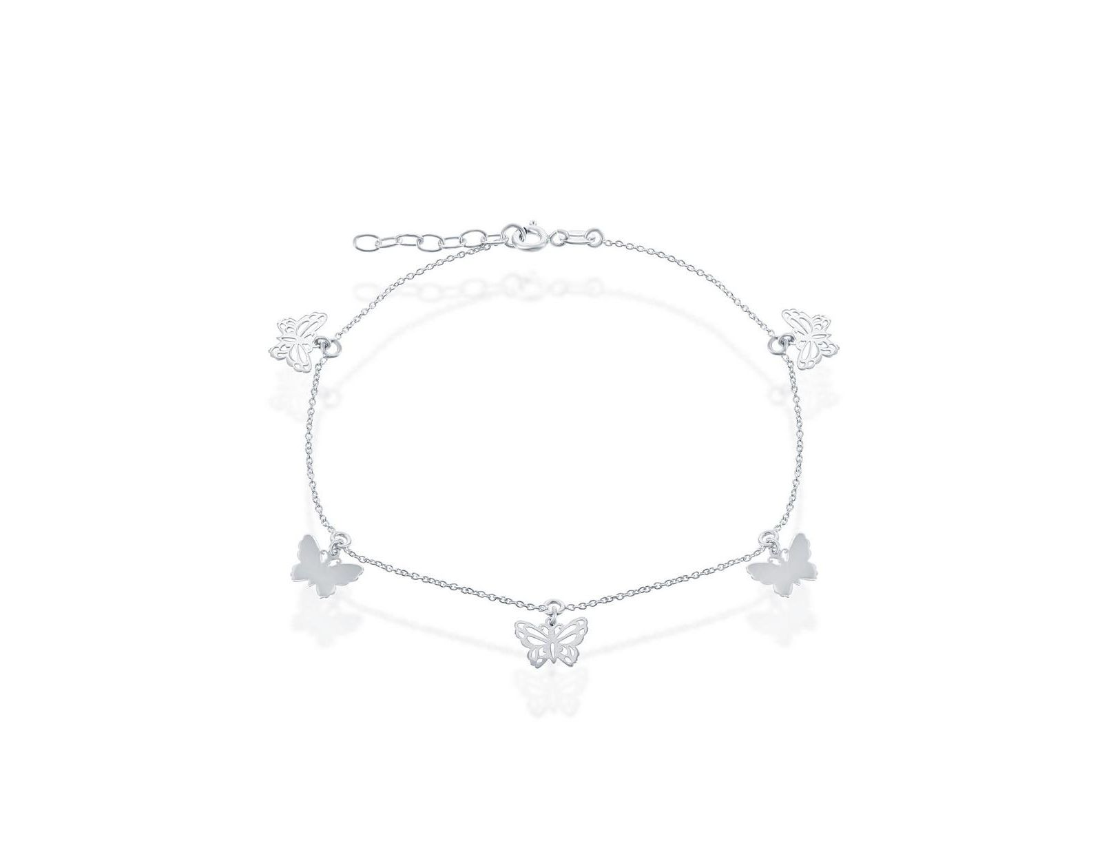 Браслет Simona Sterling Silver Butterflies Anklet