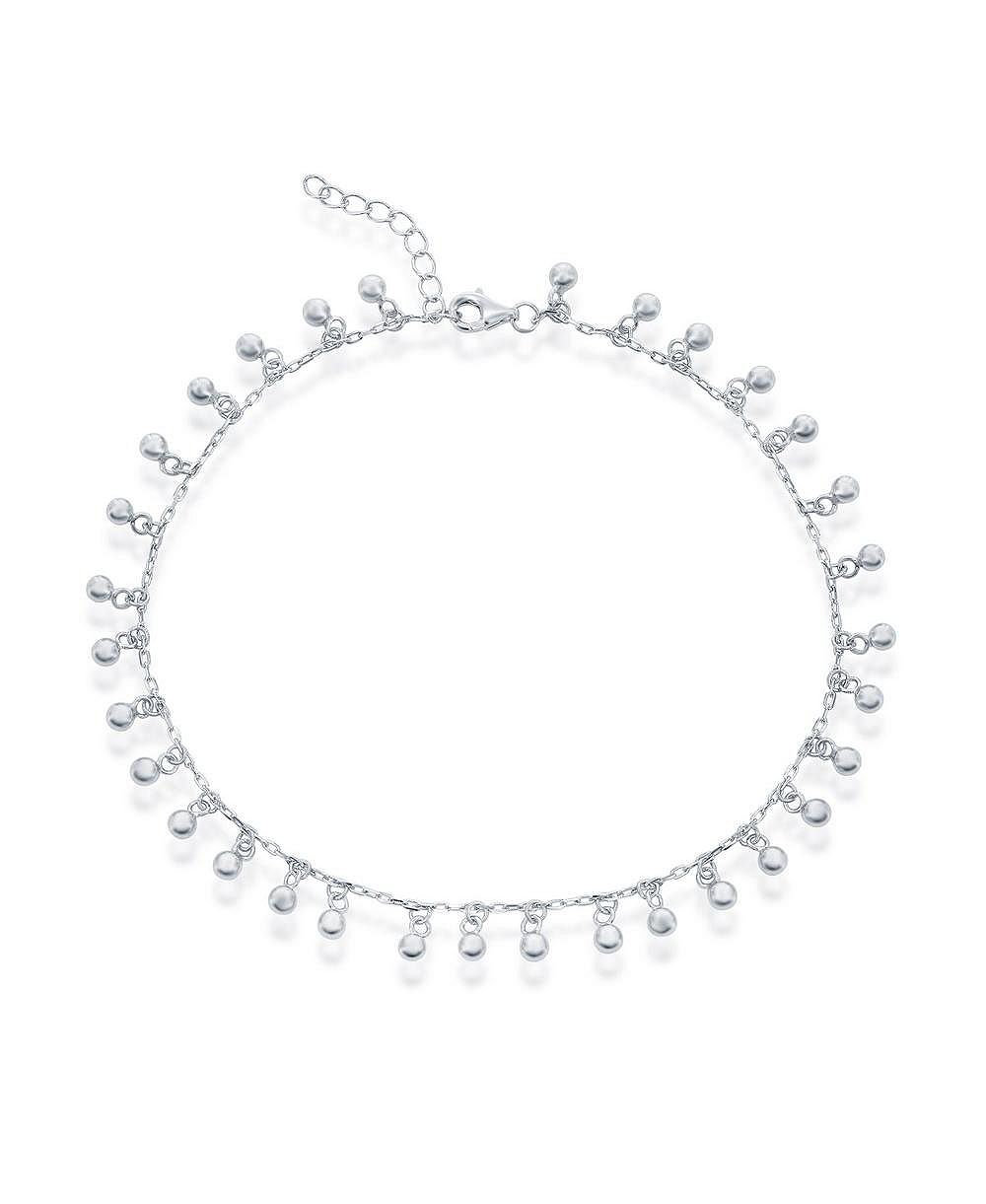 Браслет Simona Sterling Silver Beaded Dangling Charms