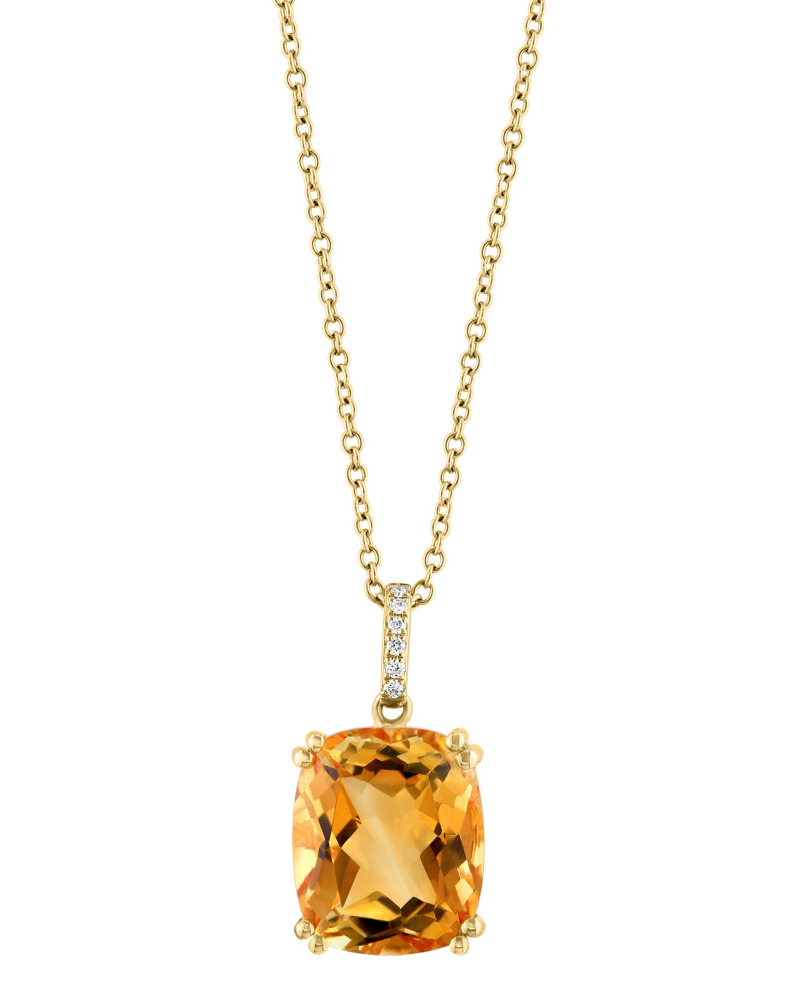 EFFY® кулон с цитрином (5-1/2 ct. t.w.) и бриллиантовым акцентом, 18" в золоте 14k