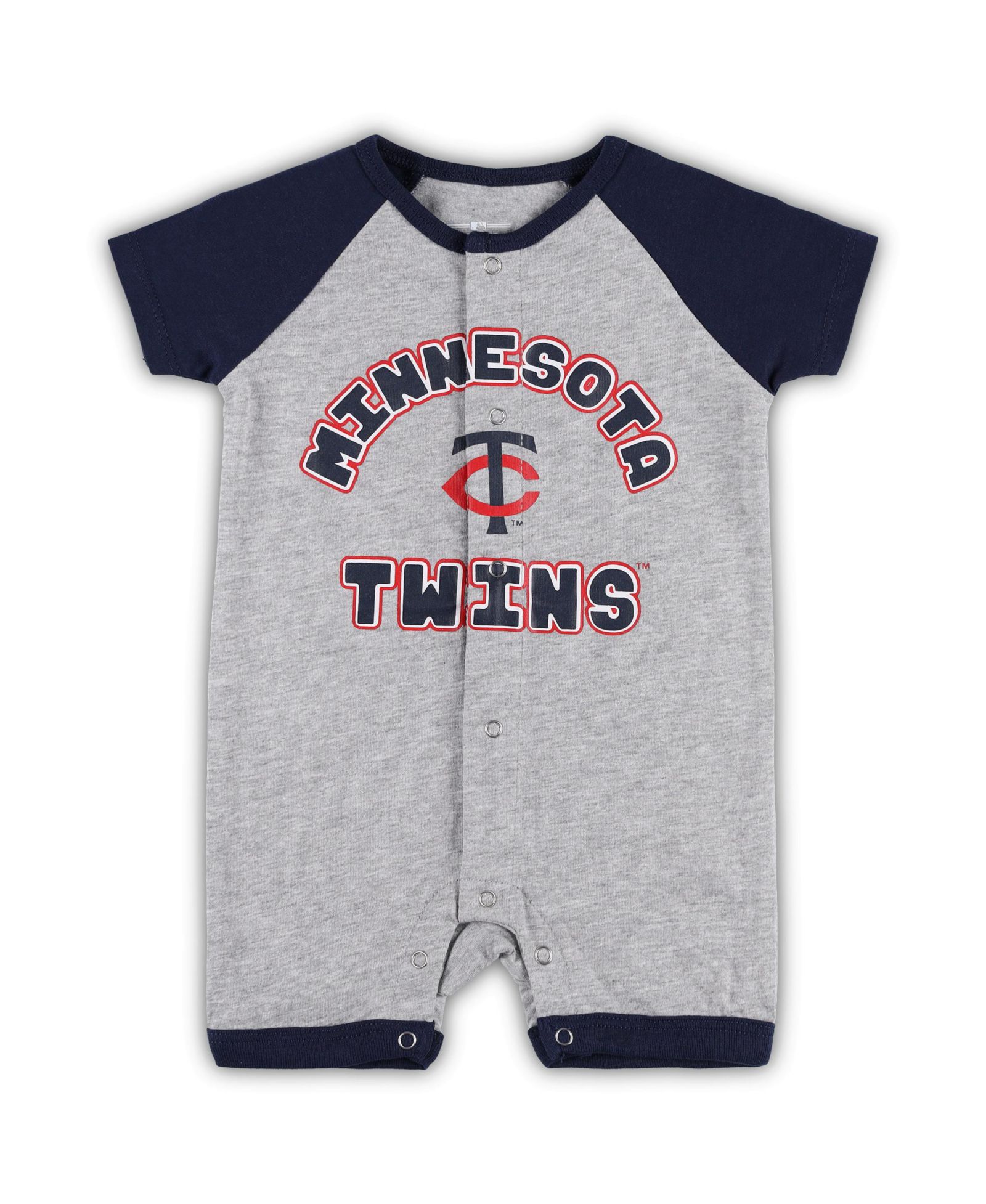 Детский комбинезон Outerstuff Heather Gray Minnesota Twins Extra Base Hit Raglan Full-Snap