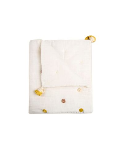 Стеганое одеяло для малышей Crane Baby Kendi Pom Pom Quilted Blanket