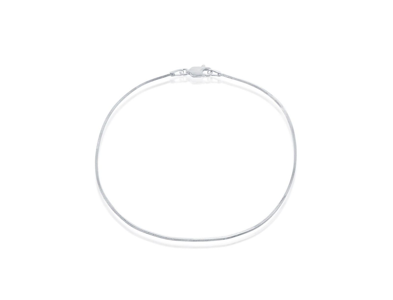 Simona Sterling Silver Square Snake Anklet