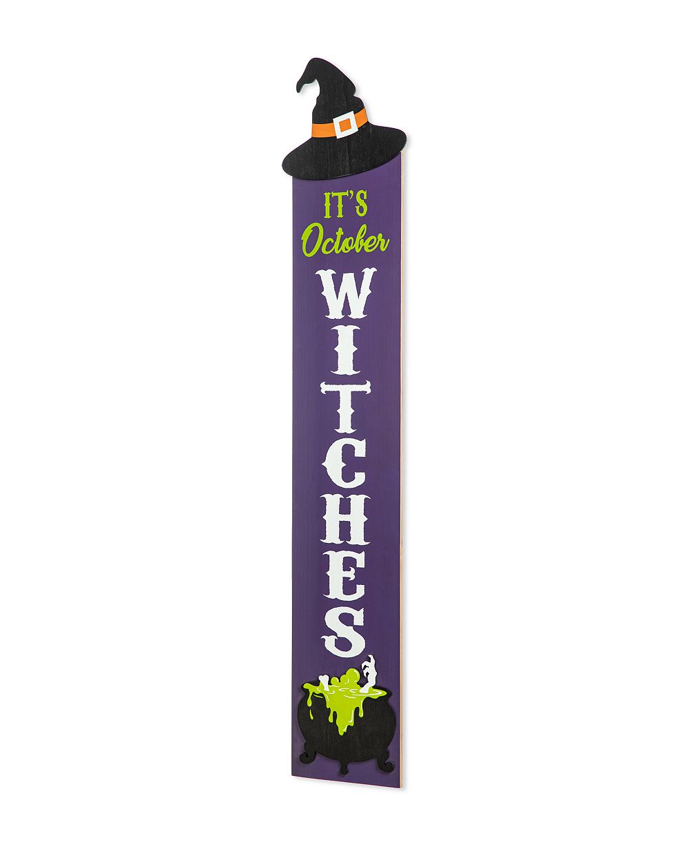Декор для крыльца Glitzhome 48" H Halloween Wood Witch Hat