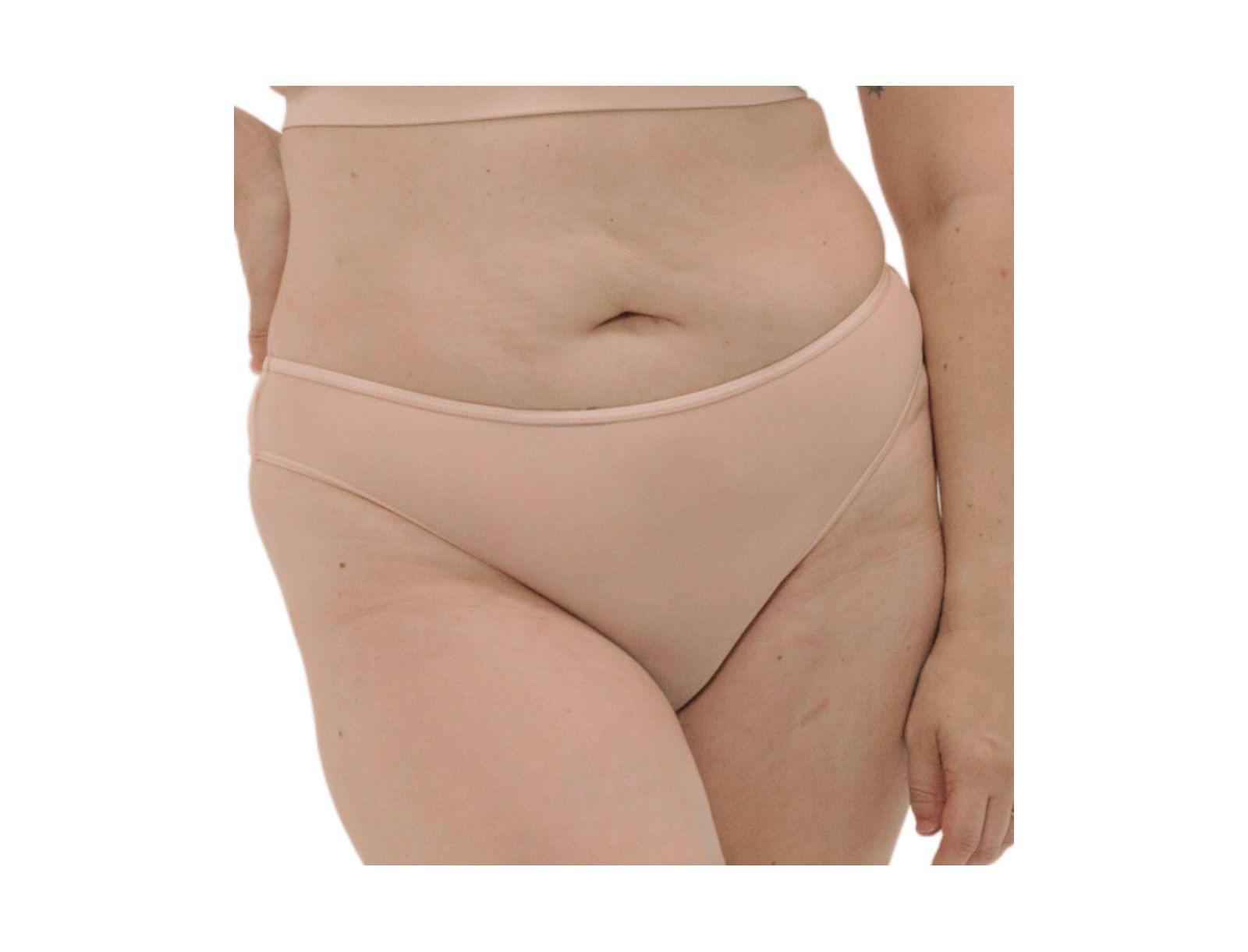 Naked Rebellion Plus Size Nude Shade Mesh Sheer Stretch Thong