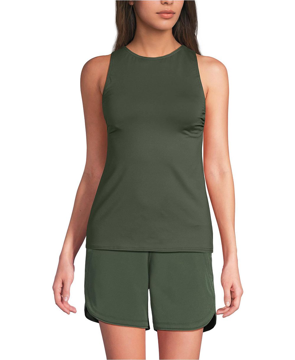 Lands' End Women's D-Cup High Neck UPF 50 Sun Protection Modest Tankini Swimsuit Top