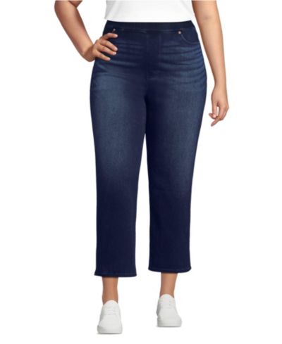 Женские джинсы Lands' End Starfish High Rise Knit Denim Straight Crop