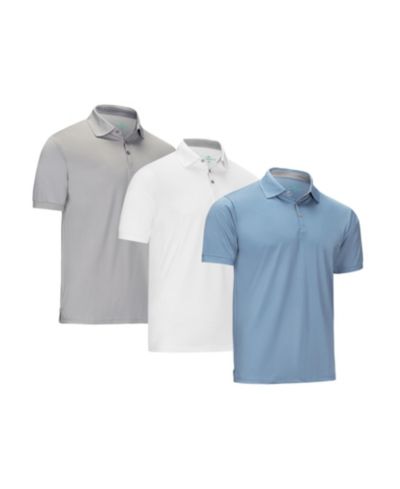 Mio Marino Men's Lightweight Performance Stretch Golf Polo Shirt - 3 Pack