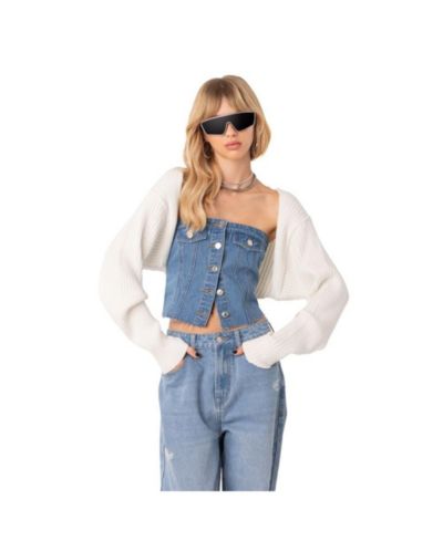 Женский вязаный свитер Edikted Sleeves Ribbed Knit