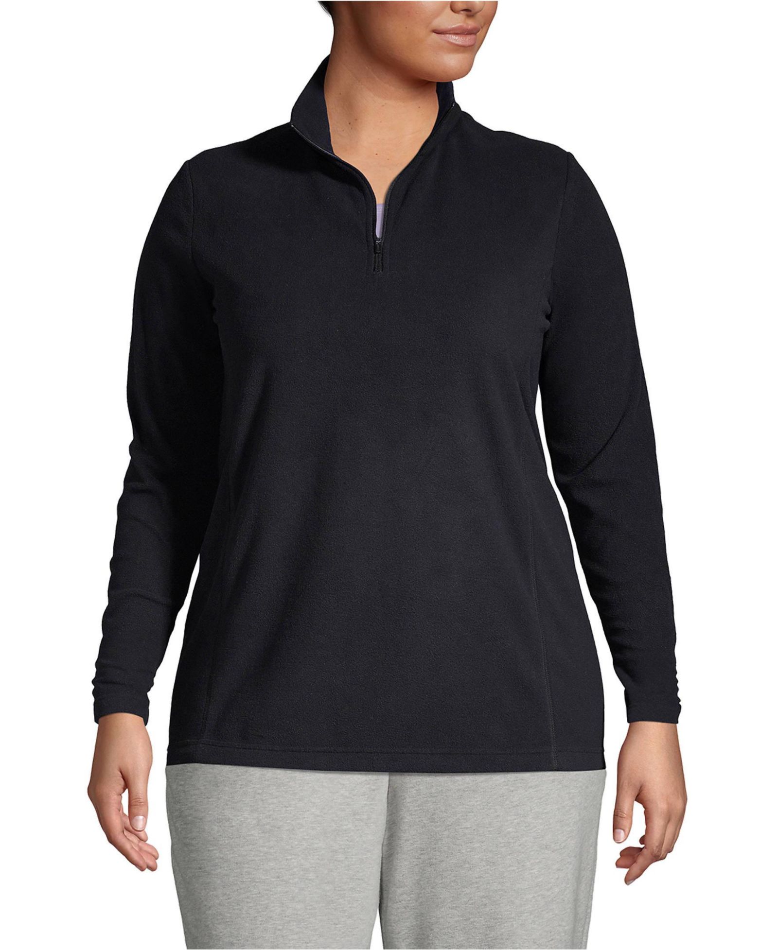 Lands' End флисовая кофта Anyweather с молнией на четверть, Plus Size
