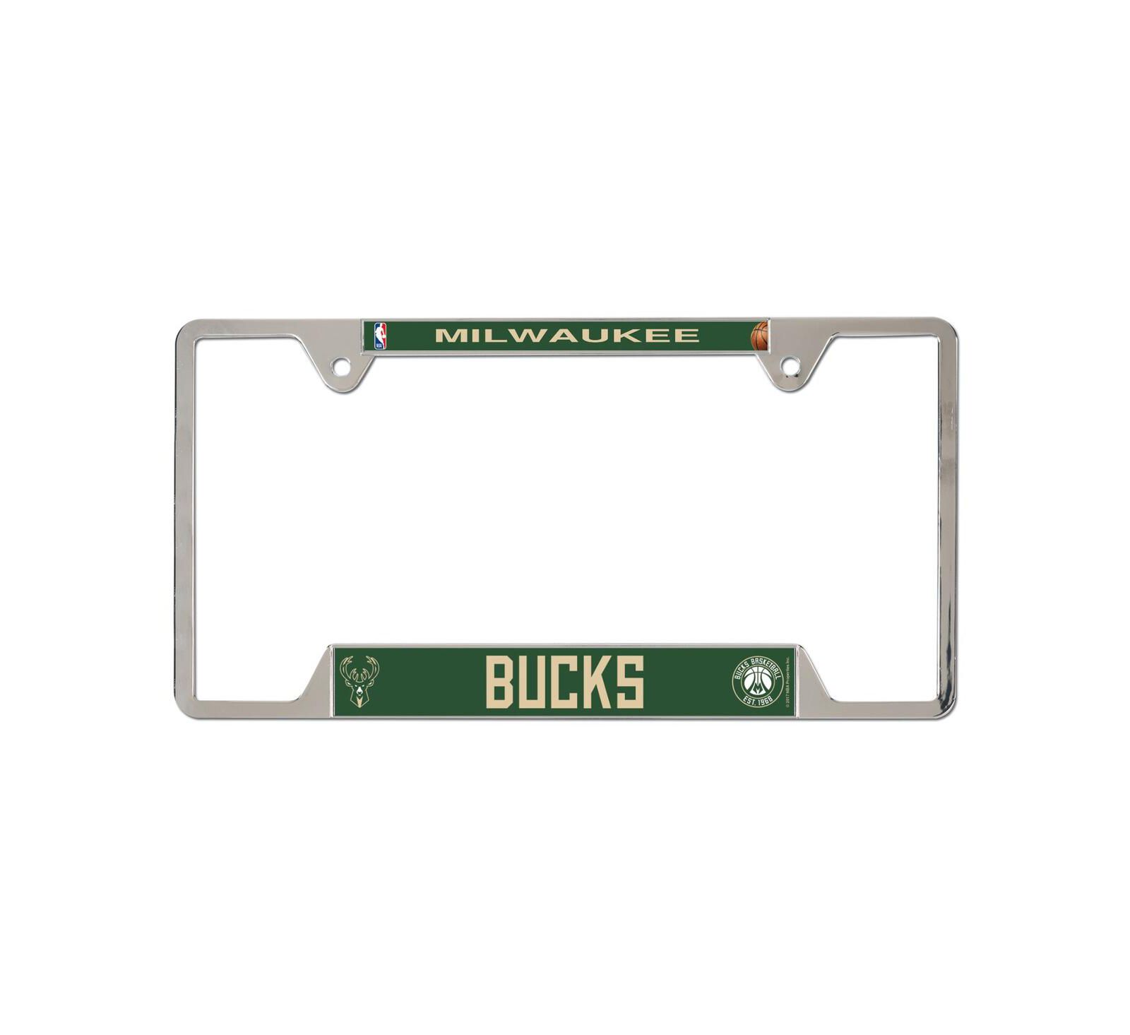 Wincraft рамка для номерного знака Milwaukee Bucks, хромированная металлическая