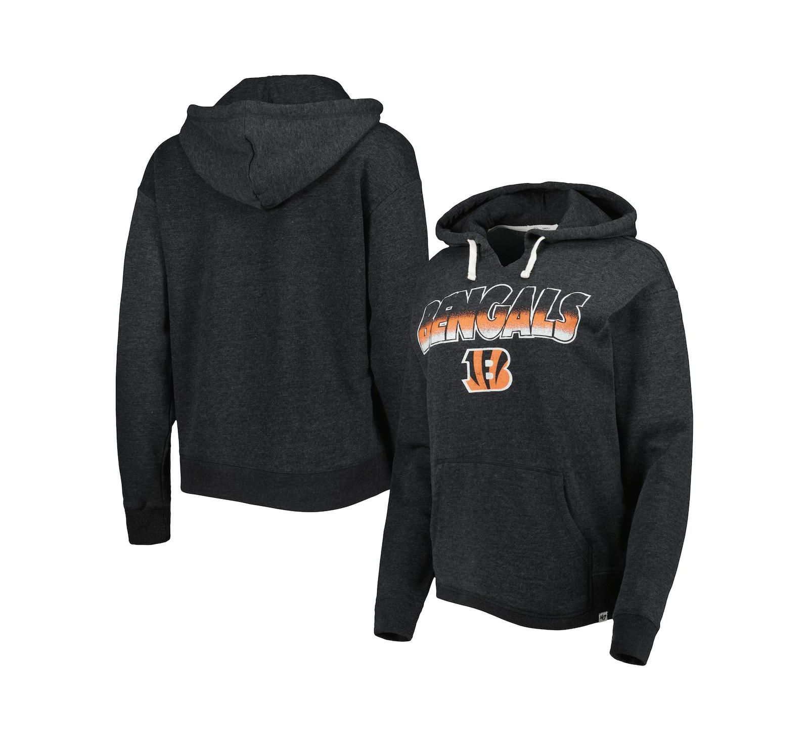 '47 Brand Женское худи Cincinnati Bengals Color Rise Kennedy Pullover, Black