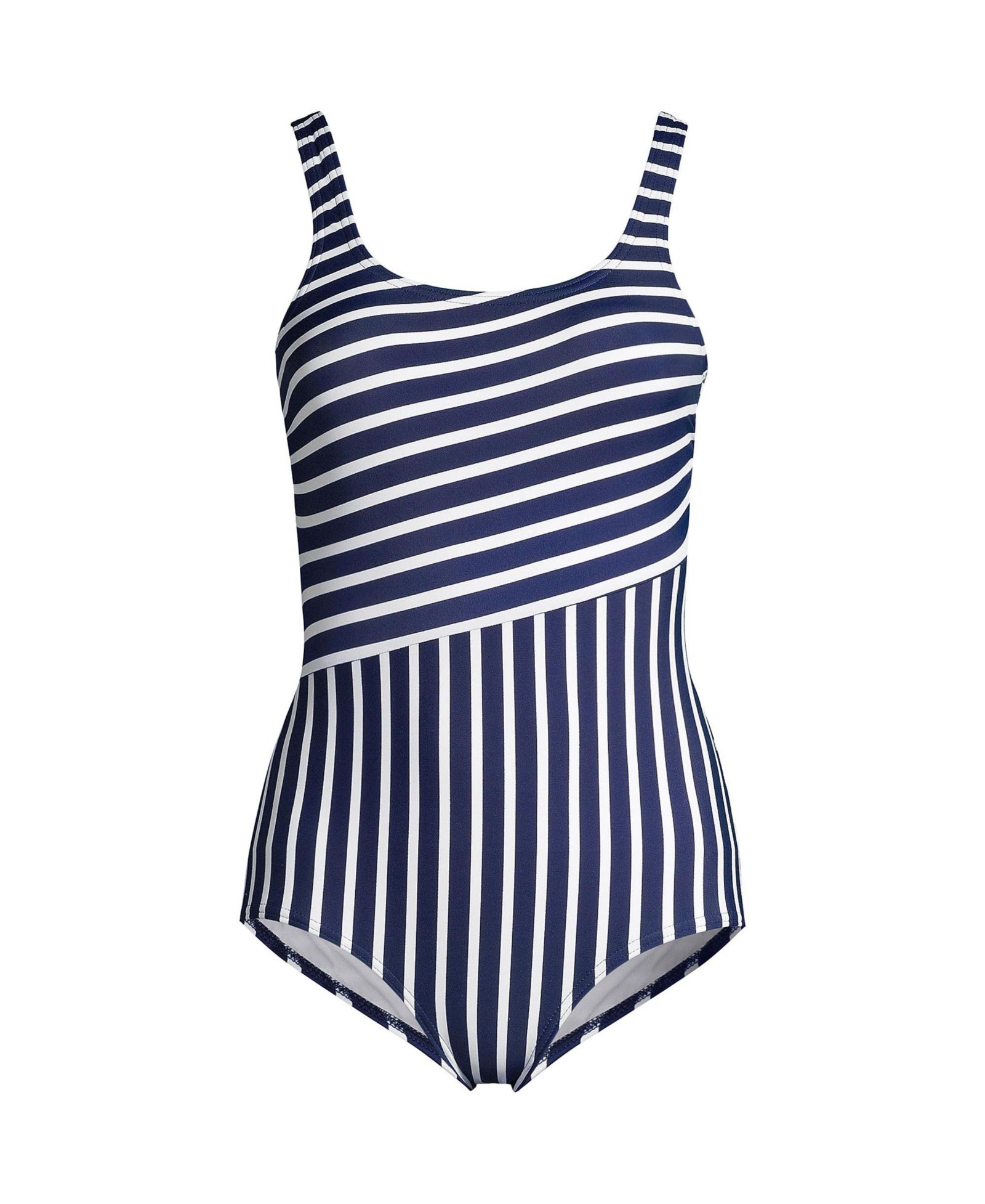 Lands' End Women's D-Cup  Tugless One Piece Swimsuit Soft Cup Print
