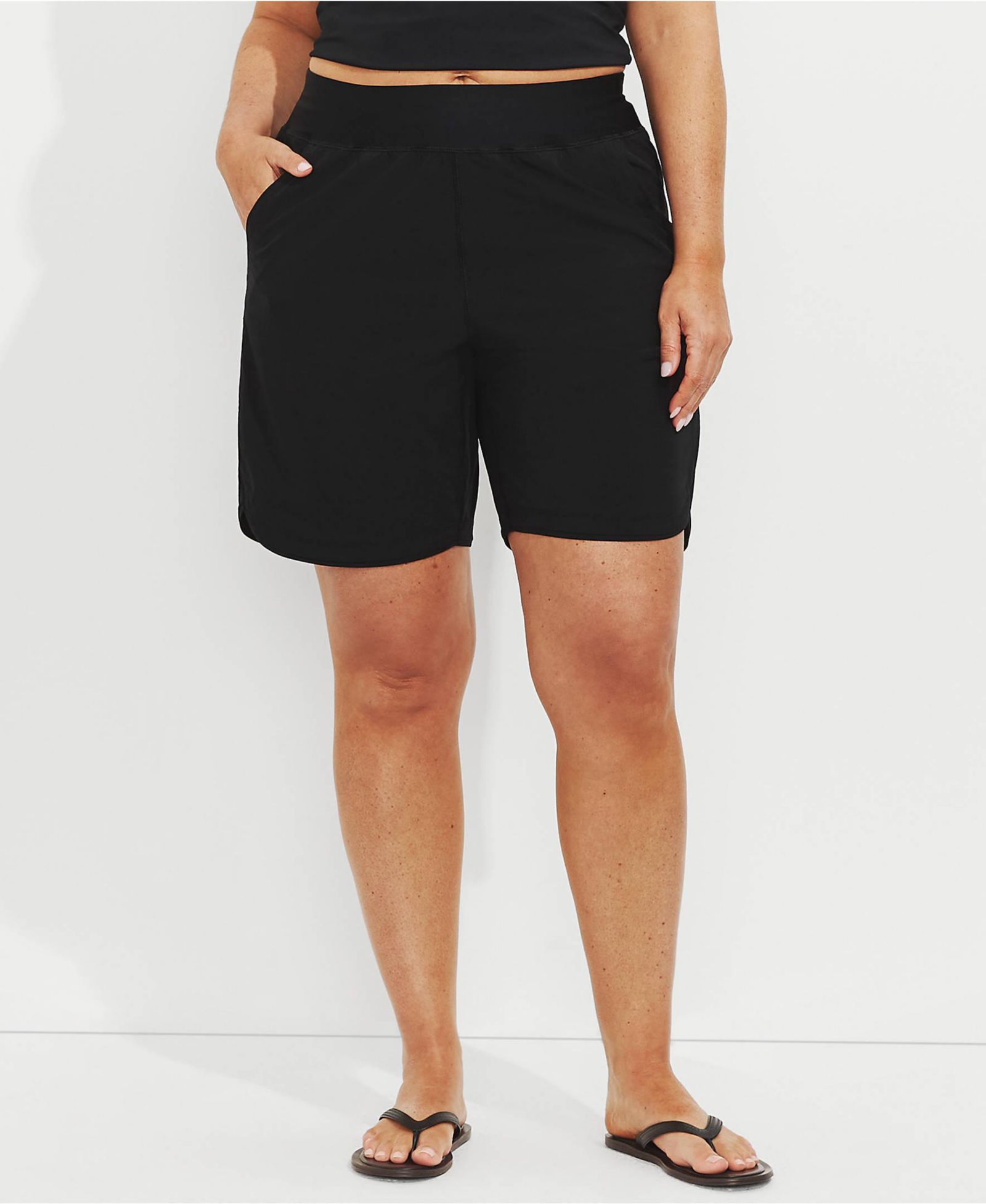 Lands' End Plus Size Sunshade UPF 50 9" Board Shorts with Panty
