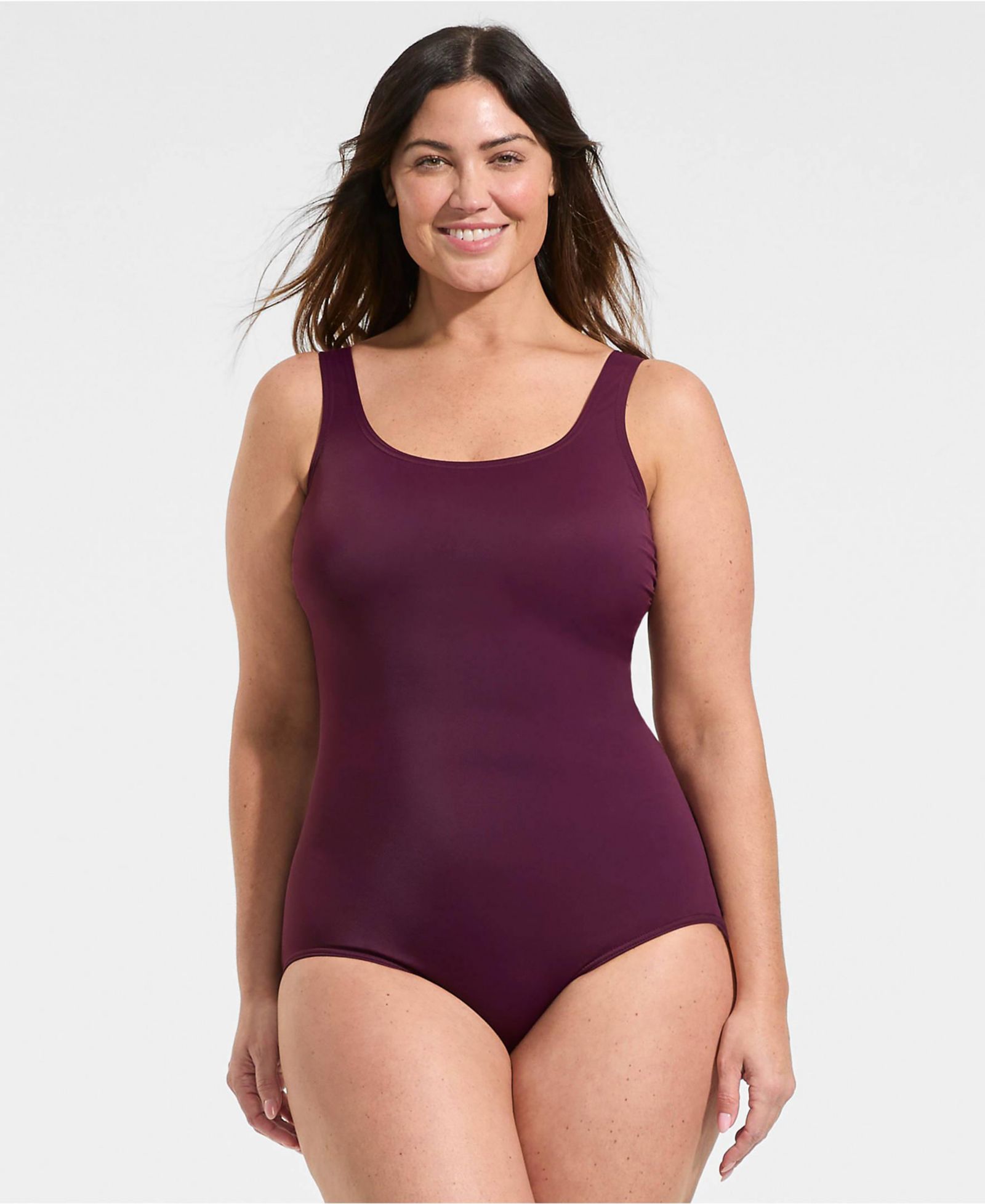 Lands' End Women's DDD-Cup Chlorine Resistant Soft Cup Tugless Sporty One Piece Swimsuit