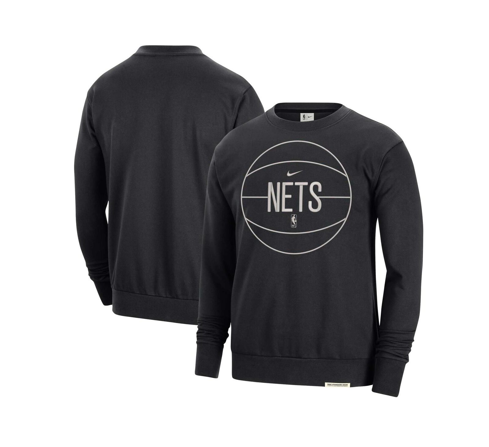 Nike Men's Black Brooklyn Nets футболка-свитшот travel performance