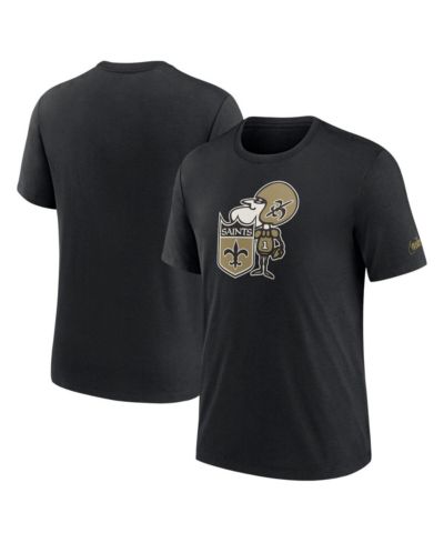 Мужская футболка Nike Black New Orleans Saints Rewind Logo Tri-Blend