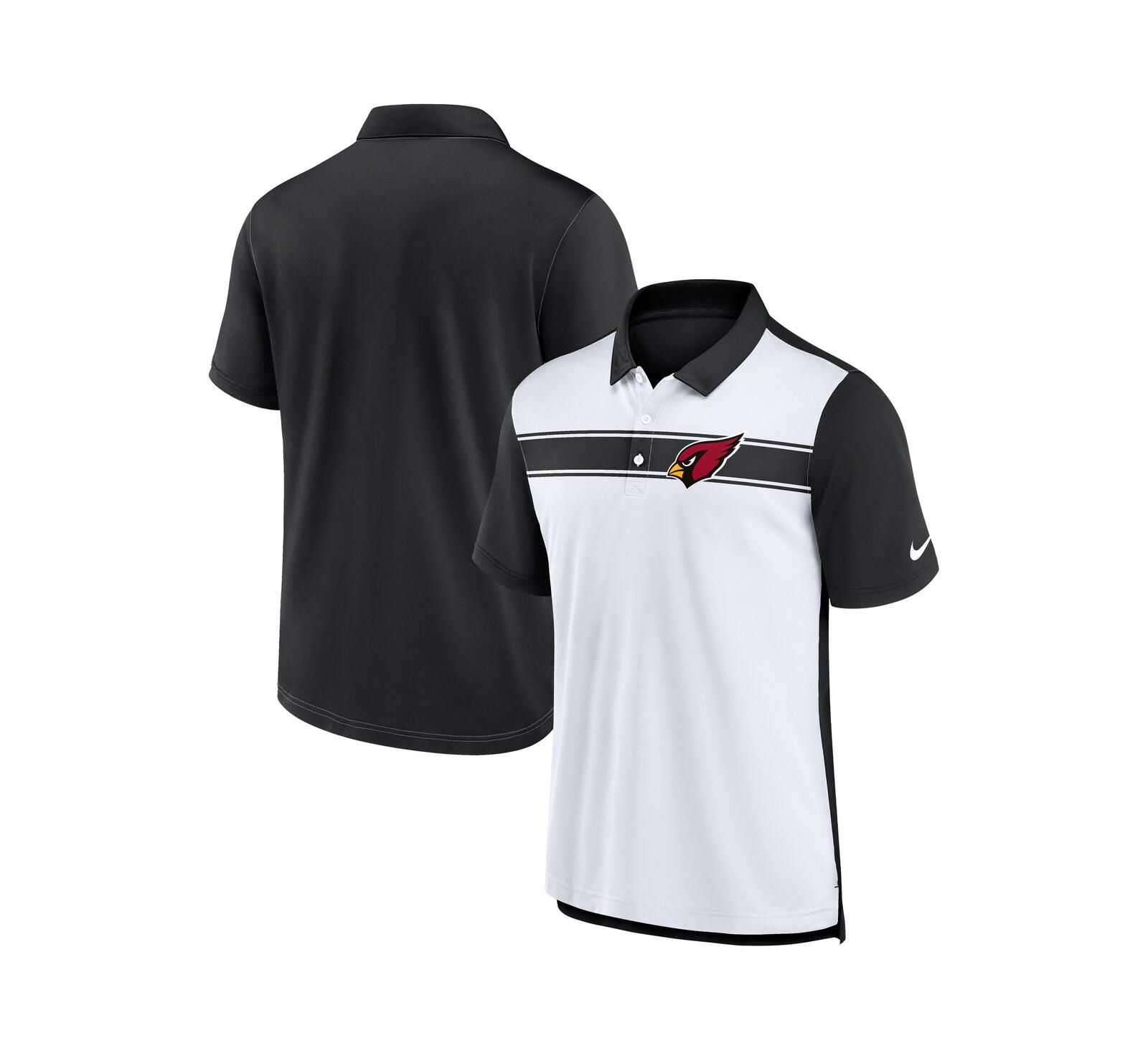 Nike Men's White/Black Arizona Cardinals Rewind Pique Polo Shirt